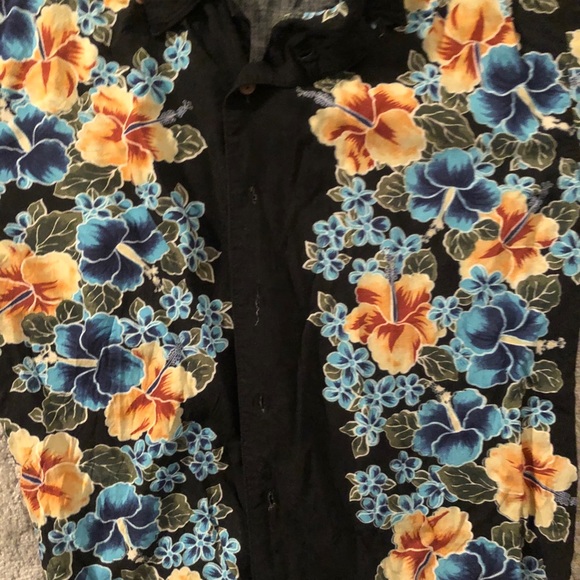 Bajan Blue Button Down Shirt Medium - Picture 5 of 9